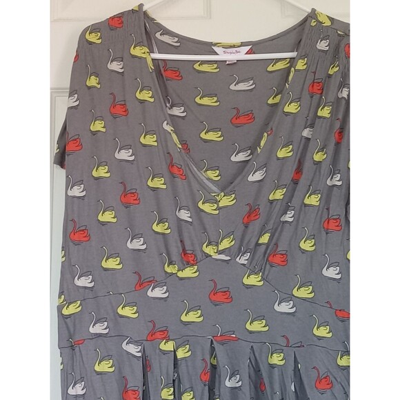 VTG Simply Be Plus Size A-Line V-Neck Short Sleeve Swan Dress Women's 18 EUC - Picture 2 of 7